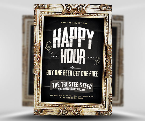 Framed-Happy-Hour-Flyer-Template-1