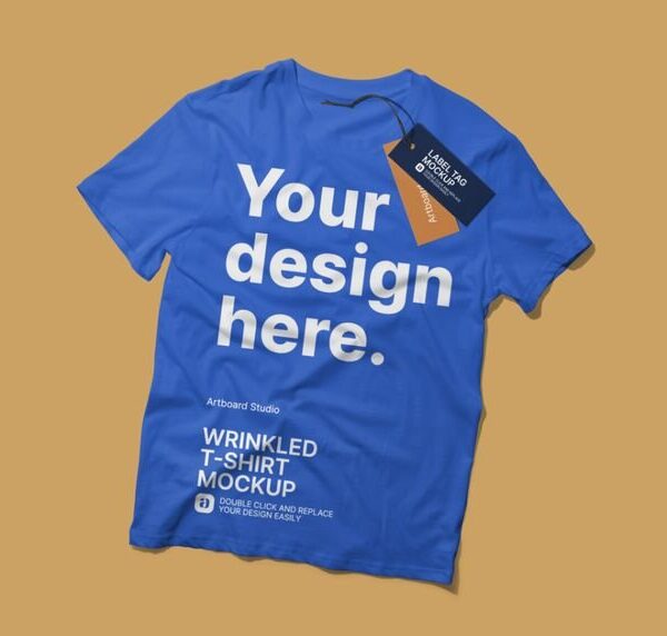 t-shirt+with+a+label+tag+mockup+template
